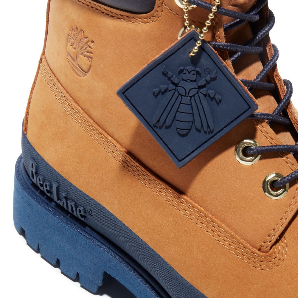 Botas Masculino - Timberland 6-Inch Bee Line X Impermeavel Rubber Toe - NLITV3761 - Marrom/Azul Mari